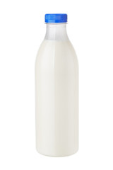 bottle of milk on white background