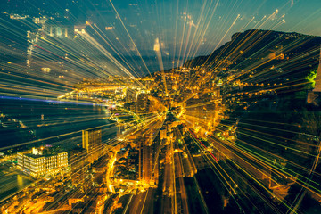 Futuristic radial blur background perspective