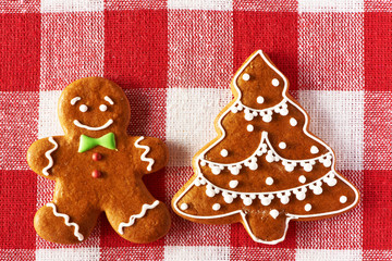 Christmas homemade gingerbread man cookie