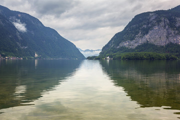 Hallstatter lake in the Alps of Austria
