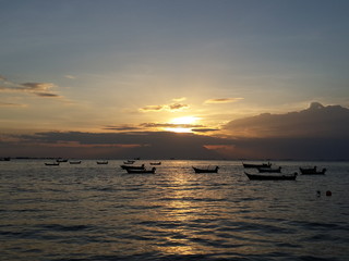 Fototapeta na wymiar Sunset at Pattaya, Thailand.