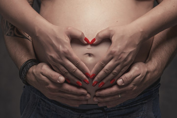 Beautiful pregnant woman's belly