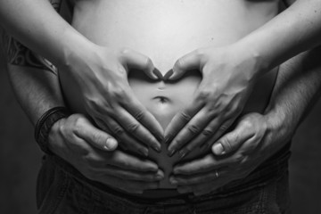 Beautiful pregnant woman's belly