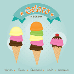 Helado de sabores