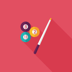billiards flat icon with long shadow,eps10