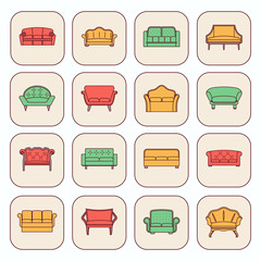 Sofa icon set