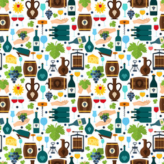 Wine seamless pattern