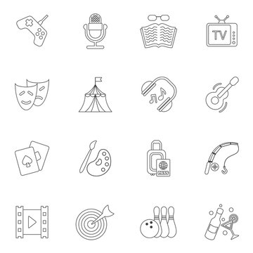 Entertainments icons outline