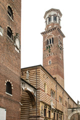 Fototapeta na wymiar Lamberti tower view from Piazza dei Signori