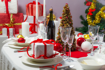 Christmas gift on the table