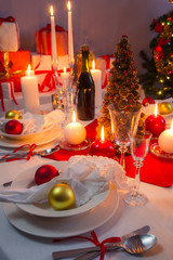 Beautifully setinng table for Christmas Eve