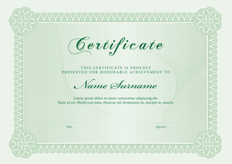 Green certificate template
