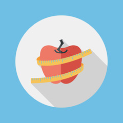 measuring tape flat icon with long shadow,eps10