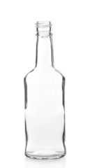 Empty glass bottle isolated on white
