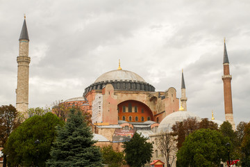 Fototapeta na wymiar Hagia Sophia museum on Sept 23, 2014 in Istanbul, Turkey