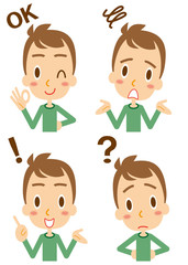 表情　若い男性