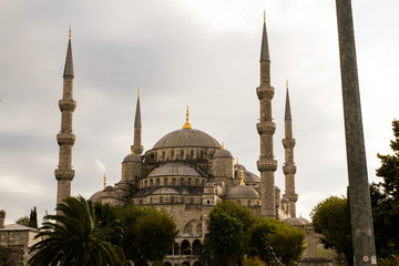 Fototapeta na wymiar The Sultan Ahmed Mosque Blue Mosque Sept 23, 14 in Istanbul