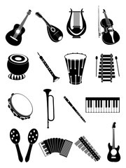 Obraz premium music instruments icon set