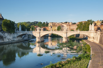 Fototapeta na wymiar St. Angelo Bridge, Rome - Italy