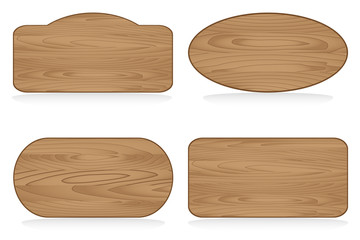 Shapes wooden sign boards