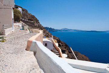 Fototapeta premium Detail of architecture in Oia. Santorini in Greece.