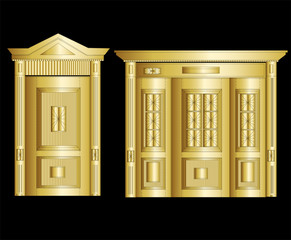 Golden Vault Door. Vector Illustration