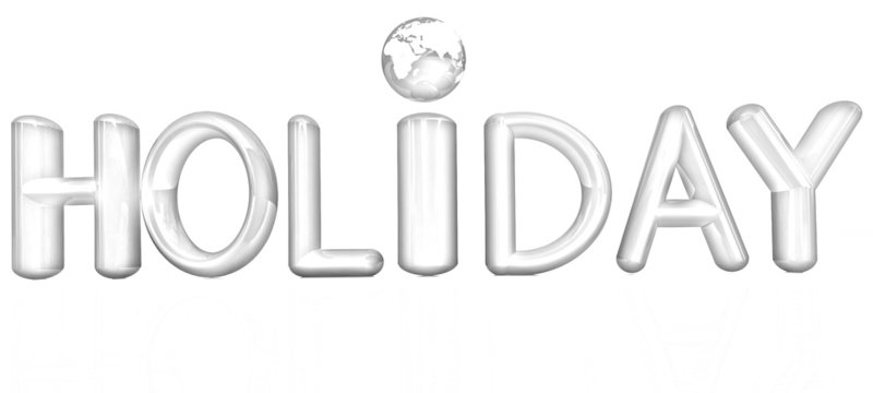 3d text "holiday". Pencil drawing