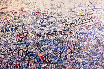 Messages on the wall in Juliet's House