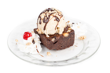 ice cream brownie sundae