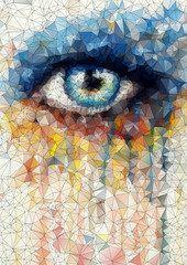 beautiful eye in geometric styling abstract geometric background
