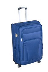 Modern large suitcase on a white background