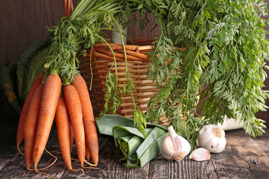 fresh carrot and ingredients