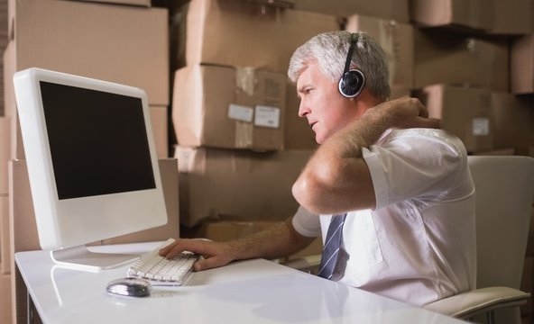 Warehouse manager using computer