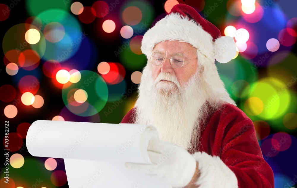 Aufkleber composite image of santa claus checking his list