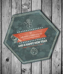 Composite image of banner and logo saying merry christmas