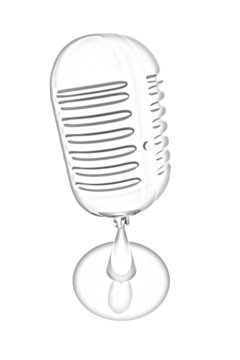 metal microphone. Pencil drawing