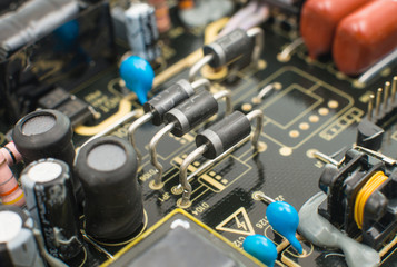 Fototapeta na wymiar electronic circuit board close-up