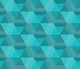 A turquoise seamless repeating pattern with a hexagonal style