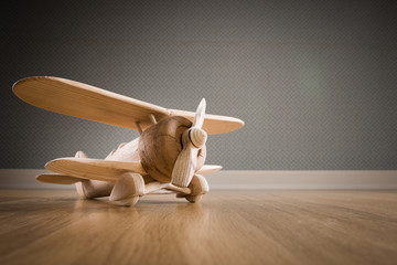 Wooden toy plane