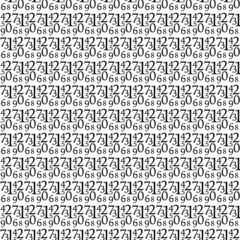 A seamless vector pattern made up of scattered numbers