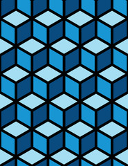 A blue seamless hexagonal pattern