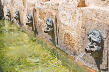 Fototapeta na wymiar Medieval fountain. Laterza. Puglia. Italy.