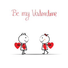 Cute card on valentine's day