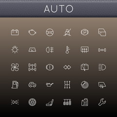 Vector Auto Line Icons
