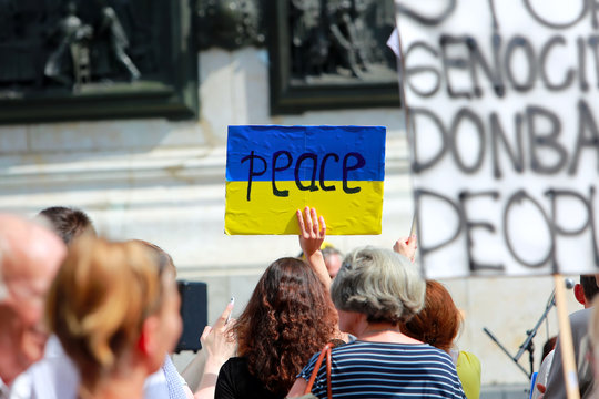 Protest manifestation against war in Ukraine