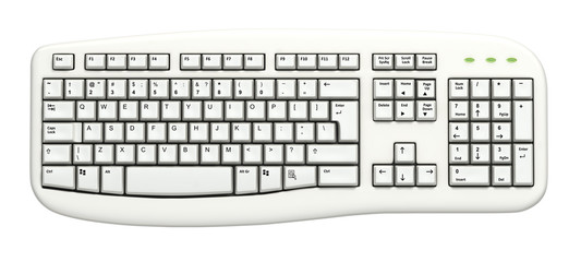 Fantasy keyboard  isolated on white background. Top view.