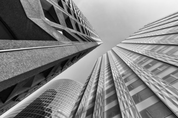 Black and White View of Modern Buildings - 70986758