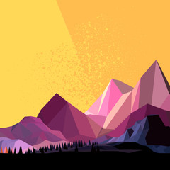 Low Poly Vector Mountain