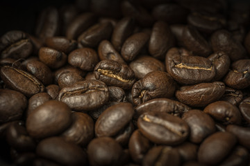 close up coffee beans