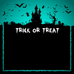 Happy Halloween Card Template, Mix of Various Spooky Creatures,